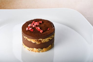 Vejetaryen çikolatalı pasta, süt yok süt yok, şeker yok, glütensiz tatlı yok. Sağlıklı beslenme kavramı