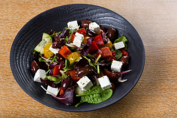 Greek Salad Horiatiki Salad Salad Greek Cuisine Greek Salad Made — Stock Photo, Image