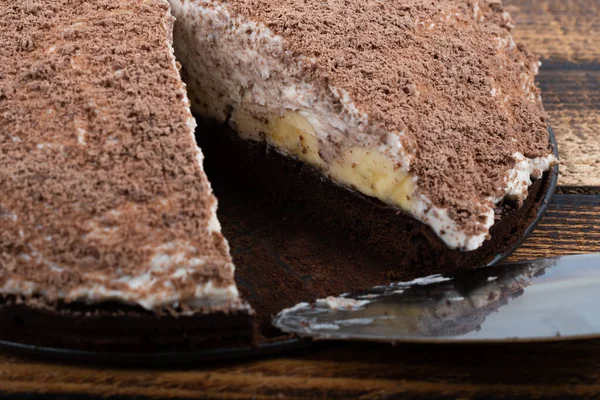 Német Hagyományos Desszert Nevű Mole Hole Torta Készült Banán Csokoládé — Stock Fotó