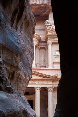 Amman, Ürdün, 17 Mart 2019: Hazine, Antik Petra, Ürdün.