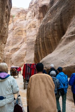 Amman, Ürdün, 17 Mart 2019: Hazine, Antik Petra, Ürdün.
