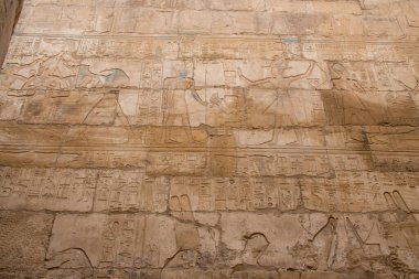 Kahire, Mısır, 24 Aralık 2018: Mısır 'daki Luxor Tapınağı, Karnak kompleks tapınağı
