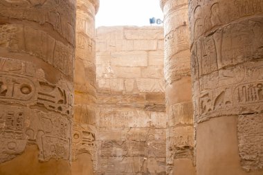 Kahire, Mısır, 24 Aralık 2018: Mısır 'daki Luxor Tapınağı, Karnak kompleks tapınağı