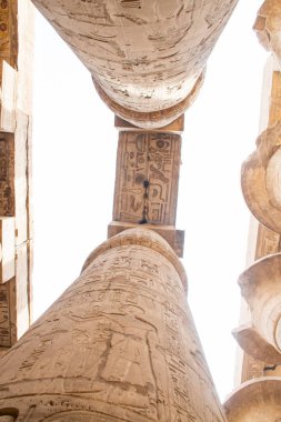 Kahire, Mısır, 24 Aralık 2018: Mısır 'daki Luxor Tapınağı, Karnak kompleks tapınağı