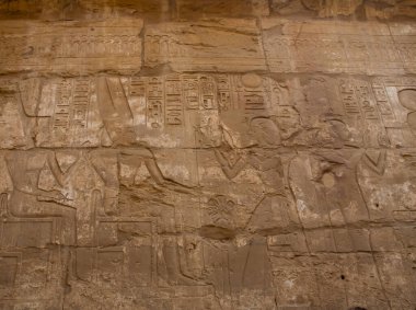 Kahire, Mısır, 24 Aralık 2018: Mısır 'daki Luxor Tapınağı, Karnak kompleks tapınağı