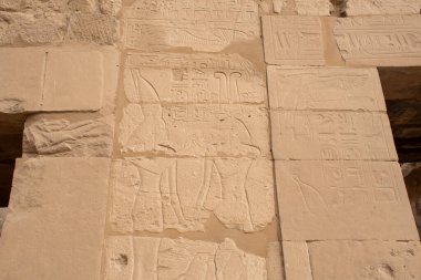 Kahire, Mısır, 24 Aralık 2018: Mısır 'daki Luxor Tapınağı, Karnak kompleks tapınağı