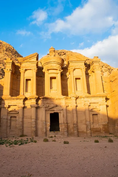 Amã Jordânia Março 2019 Mosteiro Khazneh Tesouro Antiga Cidade Petra — Fotografia de Stock