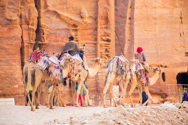 Ammán Jordania Marzo 2019 Khazneh Tesoro Antigua Ciudad Petra Jordania — Foto de Stock