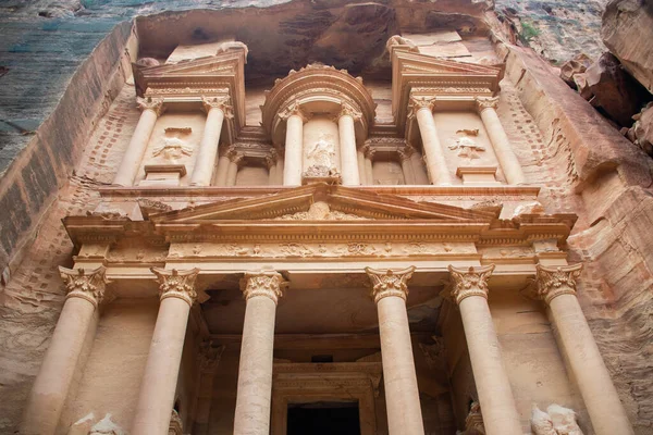 Amman Jordania Marca 2019 Khazneh Skarbiec Starożytne Miasto Petra Jordania — Zdjęcie stockowe