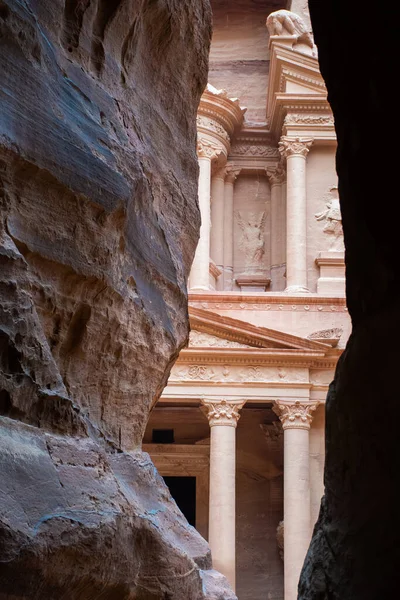 Amman Jordanien März 2019 Khazneh Die Schatzkammer Antike Stadt Petra — Stockfoto