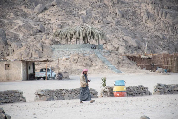 Cairo Egipto Diciembre 2018 Campamento Beduino Medio Del Desierto — Foto de Stock