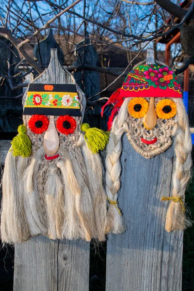 Bucarest Rumania Diciembre 2019 Máscaras Folclóricas Tradicionales Rumanas Hechas Por — Foto de Stock