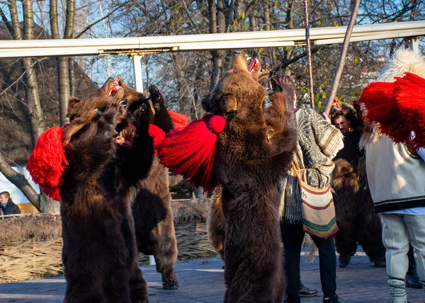 Bukurešť Rumunsko Prosince 2019 Vánoční Festival Balkáně Rumunští Tanečníci Herci — Stock fotografie