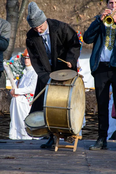 Βουκουρέστι Ρουμανία Δεκεμβρίου 2019 Χριστουγεννιάτικο Φεστιβάλ Παράδοσης Στα Βαλκάνια Ρουμάνοι — Φωτογραφία Αρχείου