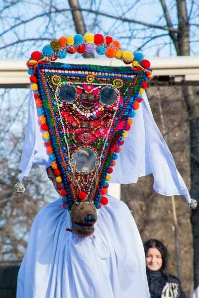 Boekarest Roemenië December 2019 Kerstfeest Balkan Roemeense Dansers Acteurs Traditionele — Stockfoto