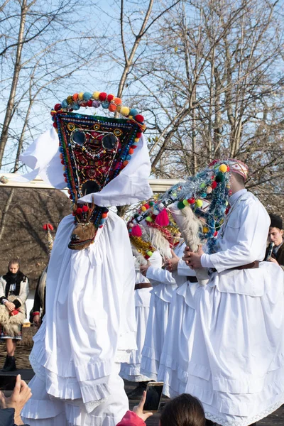 Bukarest Románia 2019 December Karácsonyi Hagyomány Fesztivál Balkánon Román Táncosok — Stock Fotó