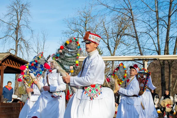 Bucareste Romênia Dezembro 2019 Festival Tradição Natalina Nos Balcãs Dançarinos — Fotografia de Stock