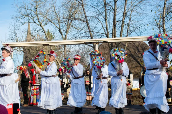 Bucareste Romênia Dezembro 2019 Festival Tradição Natalina Nos Balcãs Dançarinos — Fotografia de Stock