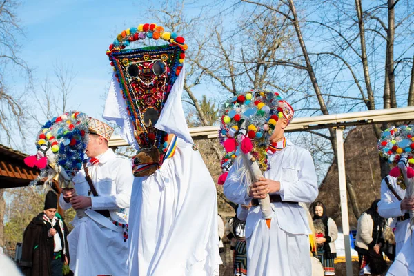 Bukarest Románia 2019 December Karácsonyi Hagyomány Fesztivál Balkánon Román Táncosok — Stock Fotó