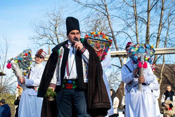 Bucareste Romênia Dezembro 2019 Festival Tradição Natalina Nos Balcãs Dançarinos — Fotografia de Stock