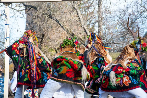 Boekarest Roemenië December 2019 Kerstfeest Balkan Roemeense Dansers Acteurs Traditionele — Stockfoto