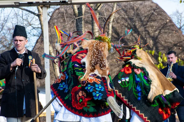 Bucharest Romania Desember 2019 Festival Tradisi Natal Balkan Penari Dan — Stok Foto