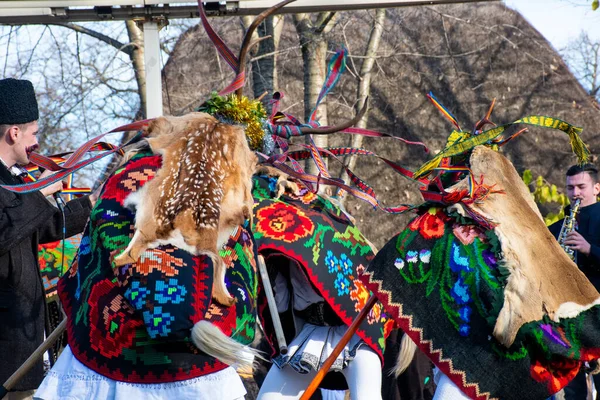 Bukarest Románia 2019 December Karácsonyi Hagyomány Fesztivál Balkánon Román Táncosok — Stock Fotó