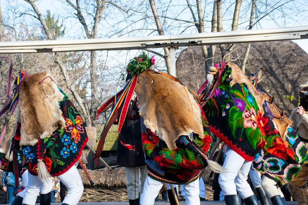 Boekarest Roemenië December 2019 Kerstfeest Balkan Roemeense Dansers Acteurs Traditionele — Stockfoto