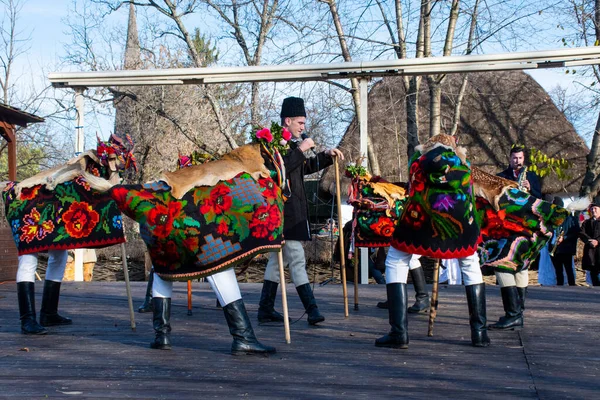 Бухарест Румунія Грудня 2019 Року Різдвяний Традиційний Фестиваль Балканах Румунські — стокове фото