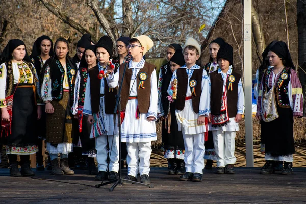 Бухарест Румунія Грудня 2019 Року Різдвяний Традиційний Фестиваль Балканах Румунські — стокове фото