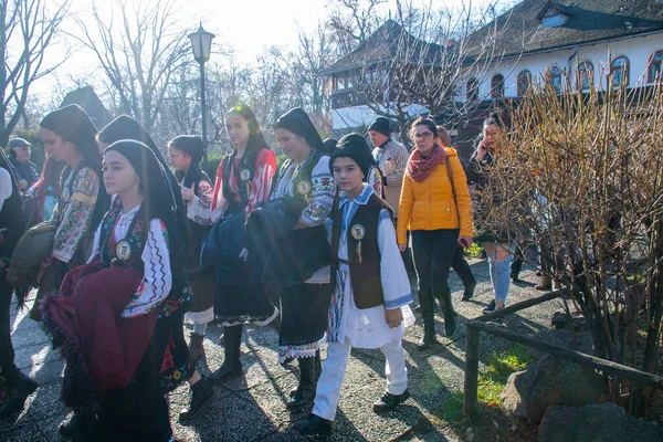 Бухарест Румыния Декабря 2019 Года Рождественский Фестиваль Традиций Балканах Румынские — стоковое фото