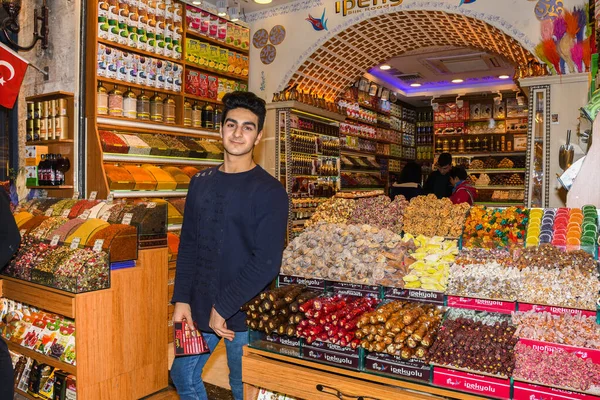 Istanbul Turquie 2019 Grand Bazar Produit Varié Vente Épices Condiments — Photo