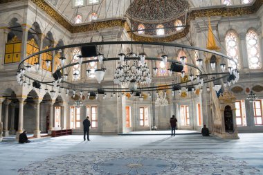İstanbul, Türkiye, 20.12.2019: İstanbul iç dekorasyonlarındaki ünlü cami