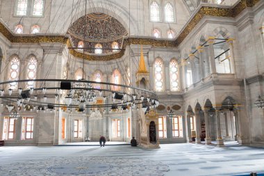 İstanbul, Türkiye, 20.12.2019: İstanbul iç dekorasyonlarındaki ünlü cami