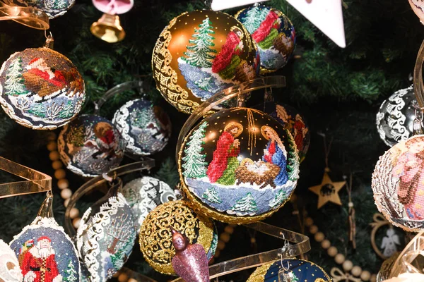 Weihnachtsschmuck Auf Dem Markt Wien Verkaufen Auf Dem Weihnachtsmarkt Westeuropa — Stockfoto