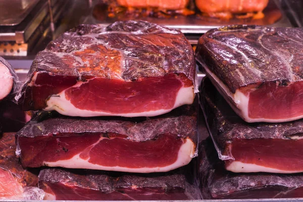 Muchos Mezcla Alemana Casera Especialidades Carne Salchichas Jamón Mota Pila — Foto de Stock