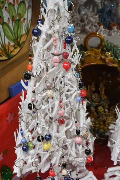 Decoraciones Ornamentos Navideños Mercado Viena Venta Feria Navidad Europa Occidental — Foto de Stock