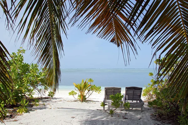 Spiaggia paradisiaca alle Maldive — Foto Stock
