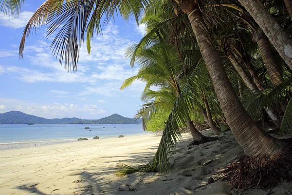 Spiaggia Tropicale Coibita Alias Rancheria Con Isla Coiba Sullo Sfondo — Foto Stock