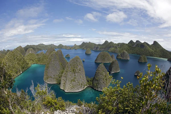 Vista Panoramica Wayag Raja Ampat Papua Occidentale Indonesia — Foto Stock