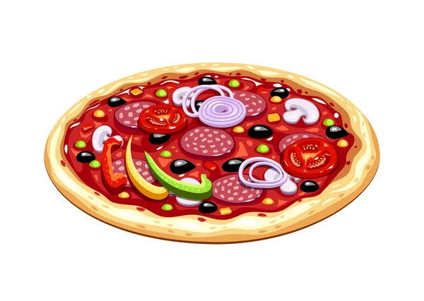 Pizza. Tradycyjnej kuchni włoskiej. — Wektor stockowy