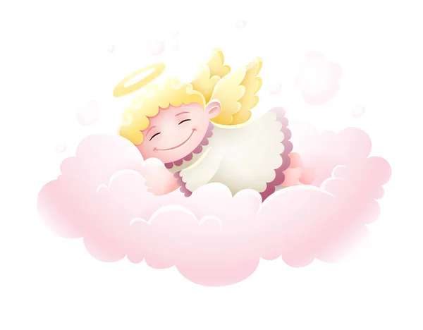 Ange Cupidon bébé dormir à nuage — Photo