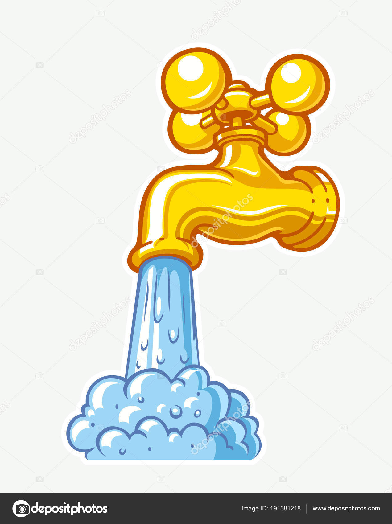 Water tap and stream Stock Vector Image by ©sweetok #191381218 Water tap and stream Stock Vector Image by ©sweetok #191381218