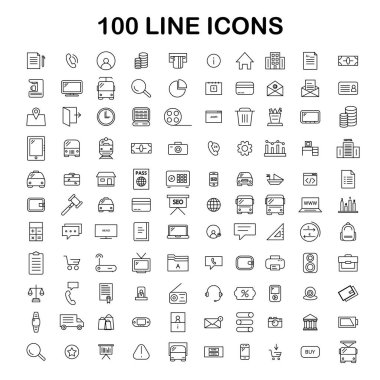 100 satır Icon set. 
