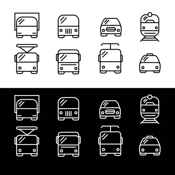 Conjunto simple de iconos de transporte — Vector de stock