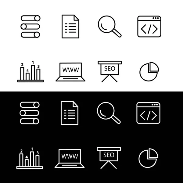 Conjunto simple de iconos SEO — Vector de stock