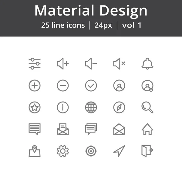 Iconos de línea de diseño de materiales — Vector de stock