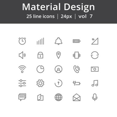 Malzeme tasarımına satır simgeler