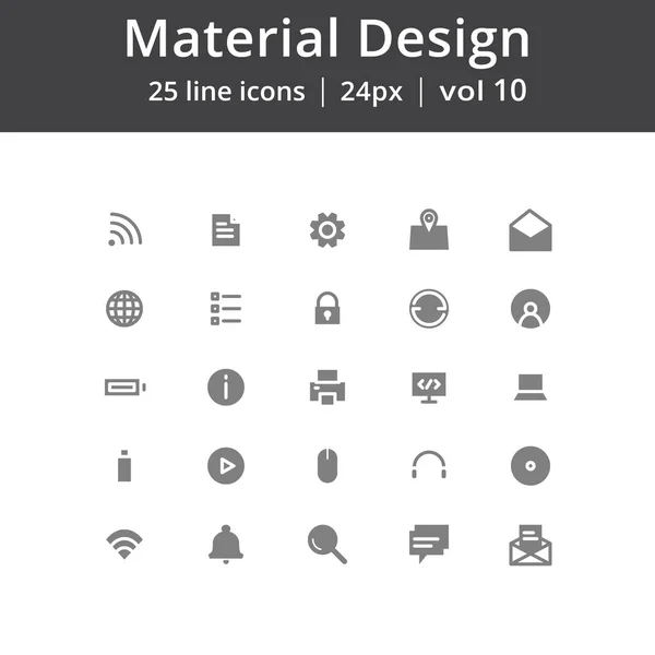 Iconos de línea de interfaz de usuario de diseño de materiales — Vector de stock