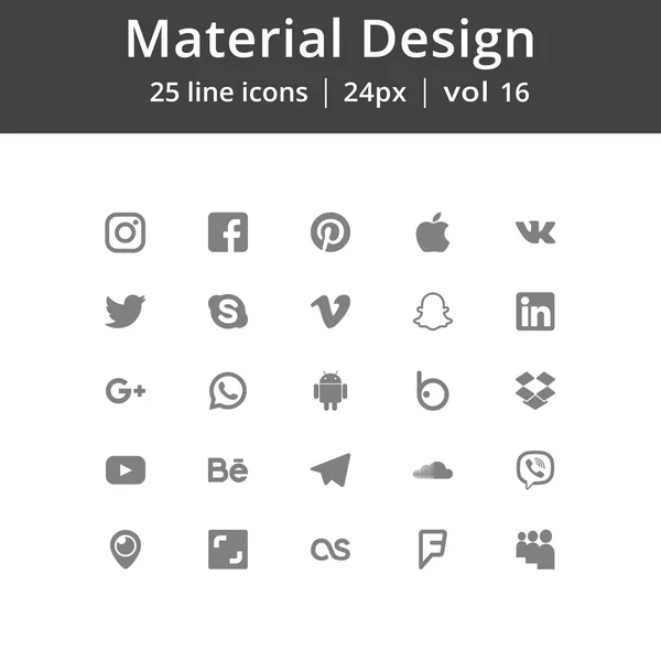 Iconos de redes sociales — Vector de stock